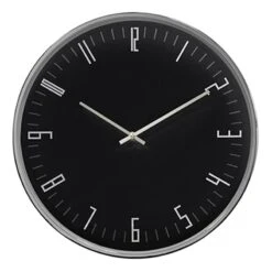 Black & Chrome Accent Wall Clock, 14"