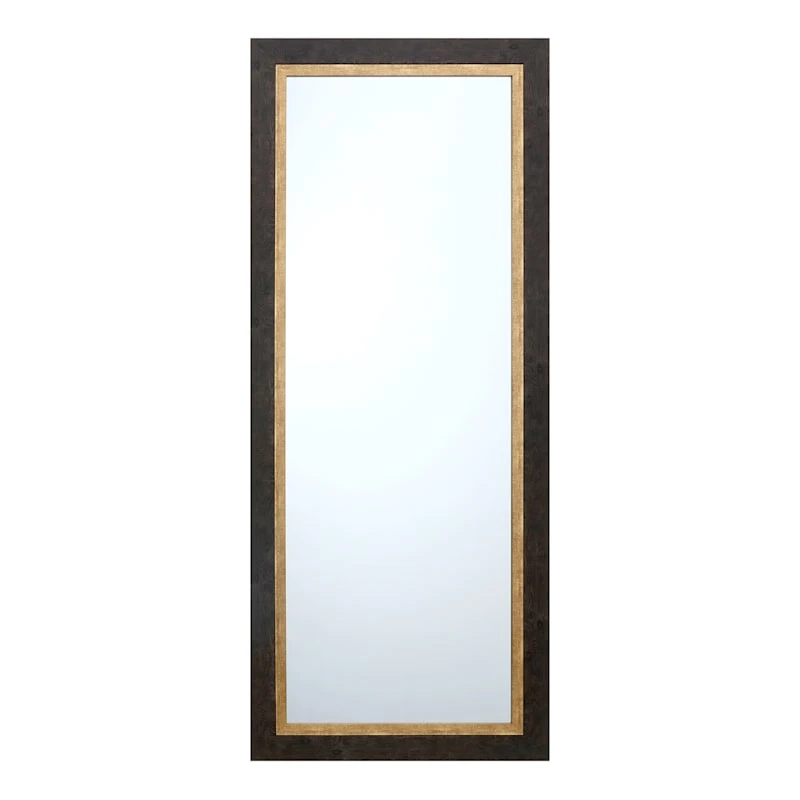 Black & Gold Framed Wall Mirror, 24x58 1 Black & Gold Framed Wall Mirror, 24x58