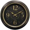 Black & Gold Round Wall Clock, 16"