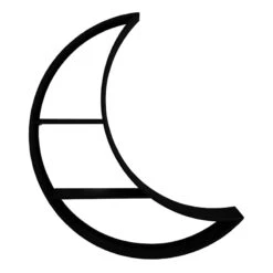 Black Metal Moon Wall Shelf, 22x26