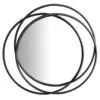 Black Metal Rings Wall Mirror, 26x25