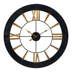 Black Metal Wall Clock, 24"