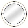 Black Metal With Rope Round Wall Mirror, 36" -Luxeframe Shop black metal with rope round wall mirror 36