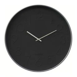 Black Monochrome Wall Clock, 20"