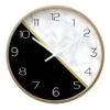 Black & White Marble-Look Wall Clock, 12" -Luxeframe Shop black white marble look wall clock 12