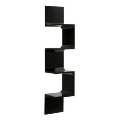 Black Wooden Corner Ledge, 8x39