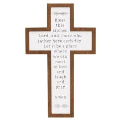 Bless Kitchen Sentiment Wall Cross, 9x14