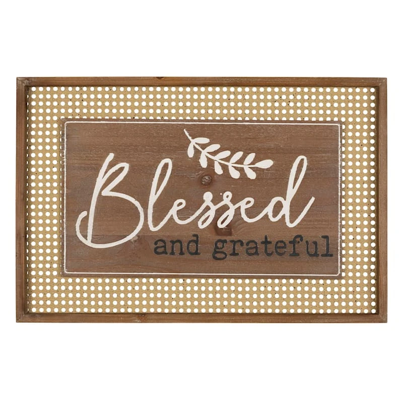 Blessed & Grateful Wall Sign, 24x16 1 Blessed & Grateful Wall Sign, 24x16