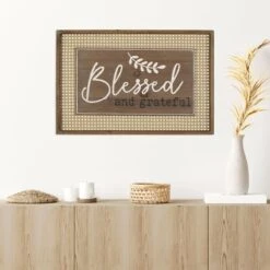 Blessed & Grateful Wall Sign, 24x16 3 Blessed & Grateful Wall Sign, 24x16 -Luxeframe Shop blessed grateful wall sign 24x16 2