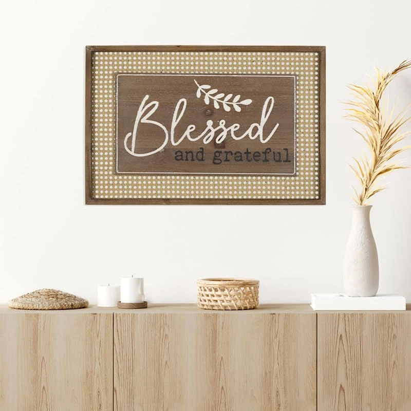 Blessed & Grateful Wall Sign, 24x16 2 Blessed & Grateful Wall Sign, 24x16 - Image 2