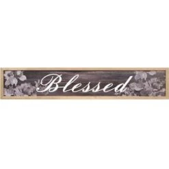 Blessed Wood Wall Sign, 37x7