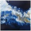 Blue Embellished Canvas Wall Art, 36" -Luxeframe Shop blue embellished canvas wall art 36