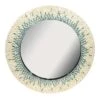 Blue Mother Of Pearl Framed Round Wall Mirror, 30" -Luxeframe Shop blue mother of pearl framed round wall mirror 30