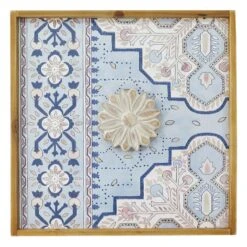 Blue & White Floral Medallion Wall Decor, 16"