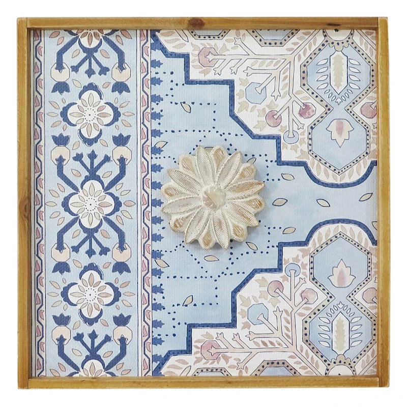 Blue & White Floral Medallion Wall Decor, 16" 1 Blue & White Floral Medallion Wall Decor, 16"