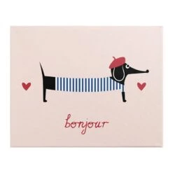 Bonjour Dog Canvas Wall Art, 16x12