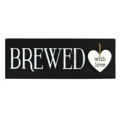 Brewed With Love Wall Art, 15x6