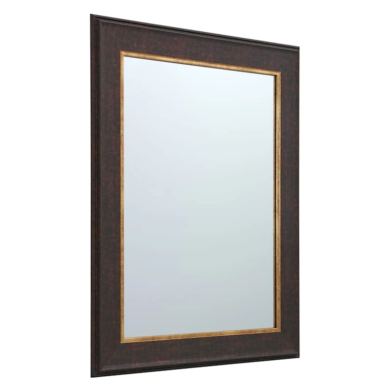 Brown With Gold Framed Wall Mirror, 22x28 2 Brown With Gold Framed Wall Mirror, 22x28 - Image 2