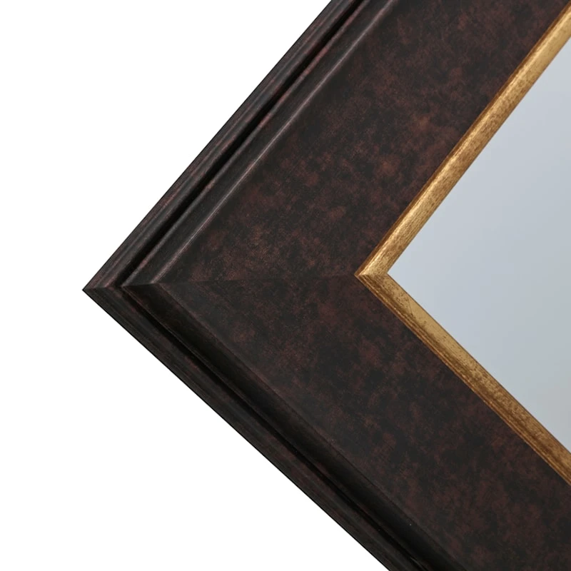 Brown With Gold Framed Wall Mirror, 22x28 3 Brown With Gold Framed Wall Mirror, 22x28 - Image 3