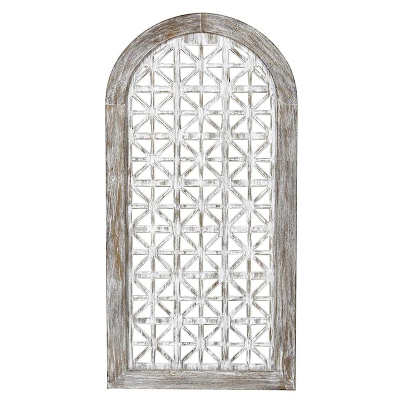 Carved Wooden Arch Wall Decor, 22x46 1 Carved Wooden Arch Wall Decor, 22x46