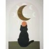 Cat & Moon Canvas Wall Art, 12x16 -Luxeframe Shop cat moon canvas wall art 12x16 1