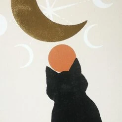 Cat & Moon Canvas Wall Art, 12x16 -Luxeframe Shop cat moon canvas wall art 12x16 2