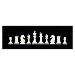 Chess Pieces Panel Canvas Wall Art, 36x12