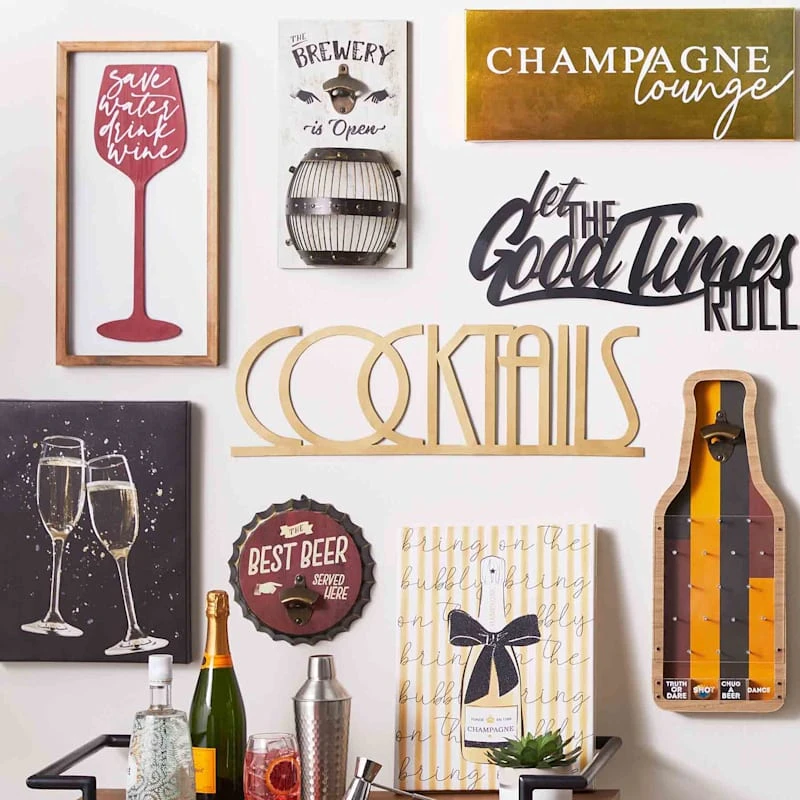 Cocktails Metal Word Wall Sign, 25x8 3 Cocktails Metal Word Wall Sign, 25x8 - Image 3