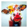 Colorful Cow Embellished Canvas Wall Art, 35" -Luxeframe Shop colorful cow embellished canvas wall art 35