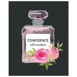 Confidence Is The New Black Perfume Bottle Canvas Art, 16x20