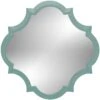 Crest Turquoise Framed Wall Mirror, 14" 2 Crest Turquoise Framed Wall Mirror, 14" -Luxeframe Shop crest turquoise framed wall mirror 14