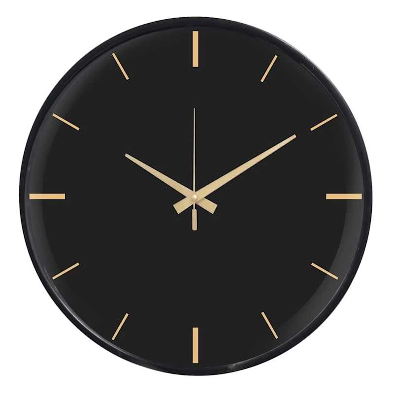 Crosby St Black & Gold Wall Clock, 16" 1 Crosby St Black & Gold Wall Clock, 16"