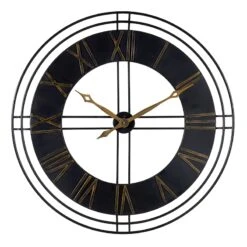 Crosby St Black Metal Wall Clock, 36"