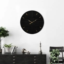 Crosby St Dark Grey Modern Wall Clock, 24" -Luxeframe Shop crosby st dark grey modern wall clock 24 1