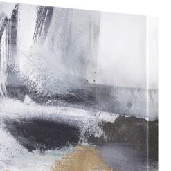 Crosby St Embellished Grey & White Abstract Canvas Wall Art, 48x18 -Luxeframe Shop crosby st embellished grey white abstract canvas wall art 48x18 7