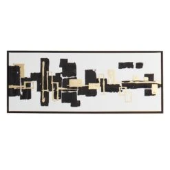 Crosby St Framed Abstract Boxes Canvas Wall Art, 40x16