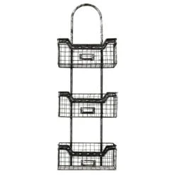 Dark Grey Metal Multifunction Wall Organizer