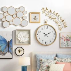 Don't Worry Bee Happy Wall Clock, 12" -Luxeframe Shop dont worry bee happy wall clock 12 1