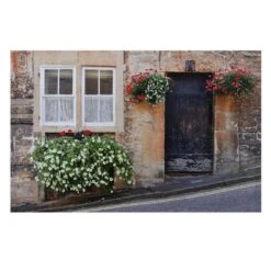 Doorway With Flowers Canvas Wall Art, 22x34