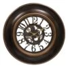 Ebony Round Wall Clock With Cutout Gear And Dial, 30" -Luxeframe Shop ebony round wall clock with cutout gear and dial 30