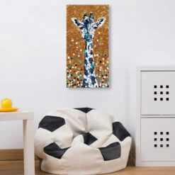 Embellished Giraffe Canvas Wall Art, 22x28 -Luxeframe Shop embellished giraffe canvas wall art 22x28 2