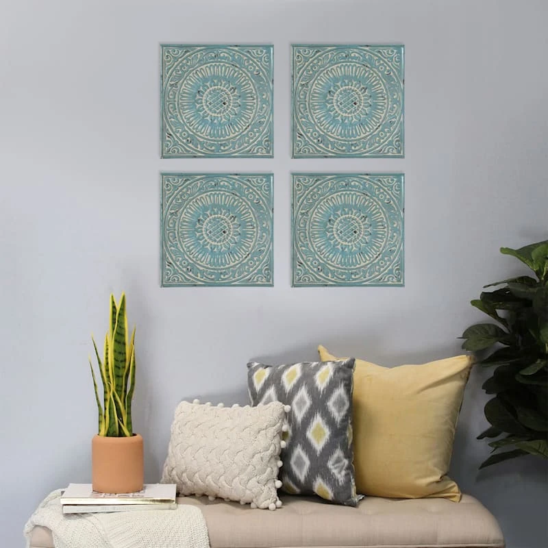 Embossed Metal Medallion Wall Decor, 12" 2 Embossed Metal Medallion Wall Decor, 12" - Image 2