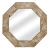 Etched Wood Octagon Wall Mirror, 28" 3 Etched Wood Octagon Wall Mirror, 28" -Luxeframe Shop etched wood octagon wall mirror 28