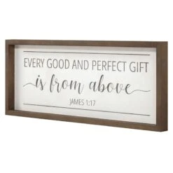 Every Good & Perfect Gift Is From Above Wall Sign, 20x8 -Luxeframe Shop every good perfect gift is from above wall sign 20x8 2