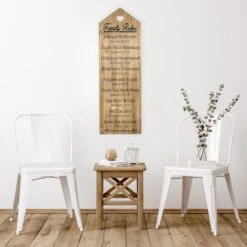 Family Rules Wall Sign, 16x48 -Luxeframe Shop family rules wall sign 16x48 2