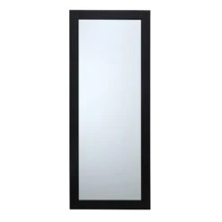 Flat Black Framed Wall Mirror, 24x58
