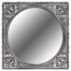 Fleur-de-lis Embossed Framed Wall Mirror, 12" -Luxeframe Shop fleur de lis embossed framed wall mirror 12