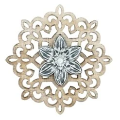 Floral Wooden Medallion Wall Decor, 12"