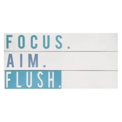 Focus Aim Flush Planked Wood With Metal Wall Art, 20x10