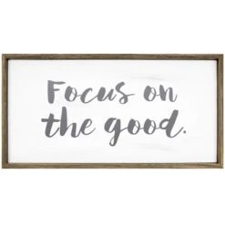 Focus On The Good Wood Wall Sign, 20x10